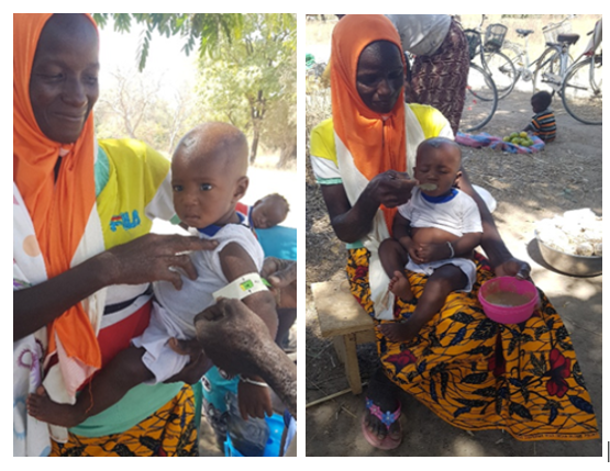 Rasmata Diallo and her son Soumaila received malnutrition screening support in addition to treatment and information on improved care and feeding practices, using locally available ingredients. Photo Credit: SOS Sahel