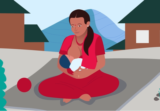 Woman Breastfeeding infant