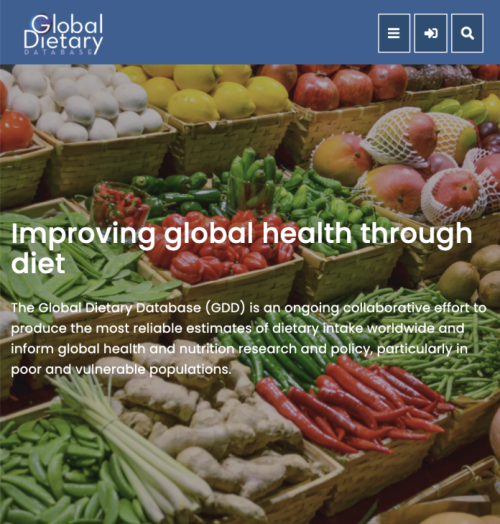 Screenshot of Global Dietary Database