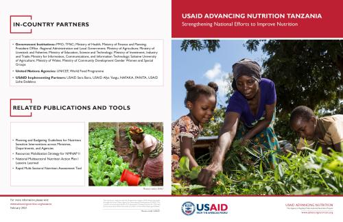 USAID Advancing Nutrition Tanzania: Strengthening National Efforts To ...