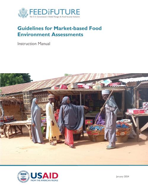 Thumbnail of instruction cover, with a photo of two women and one man, walking through a bazaar and talking to a vendor.